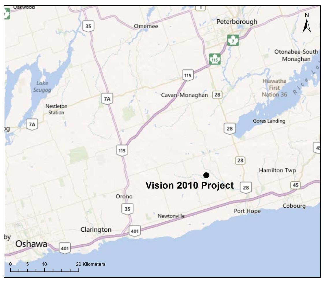 Map depicting the location of the project, as described in the current document.