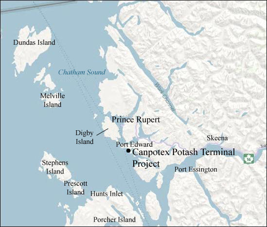 Map depicting the location of the project, as described in the current document.