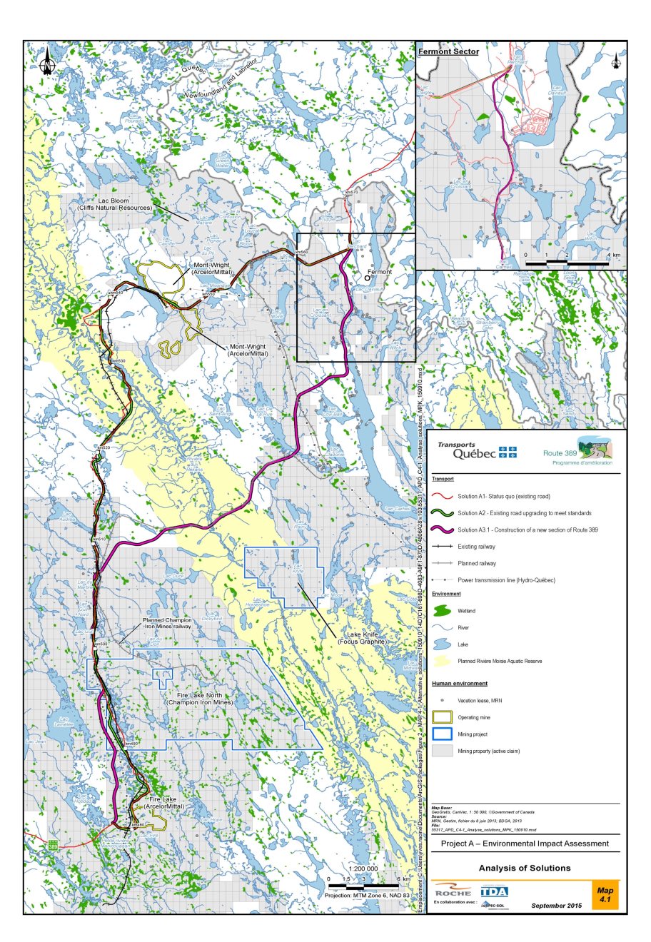 Figure 2: Project alternatives analyzed by the proponent