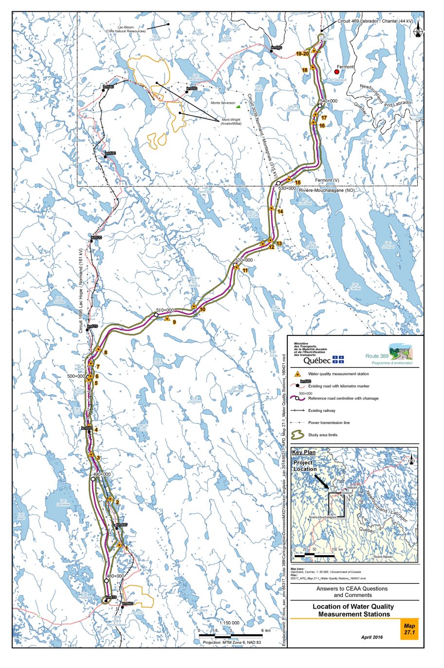 Figure 9: Locations of water quality monitoring stations