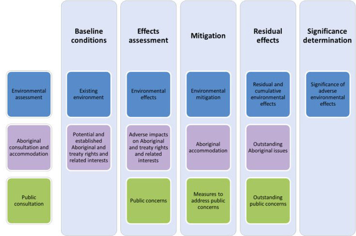 Figure 1. Integration of environmental assessment, Aboriginal and public consultation information into the Environmental Impact Statement.