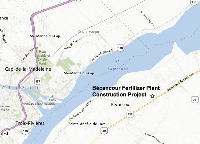 Map depicting the location of the project, as described in the current document.
