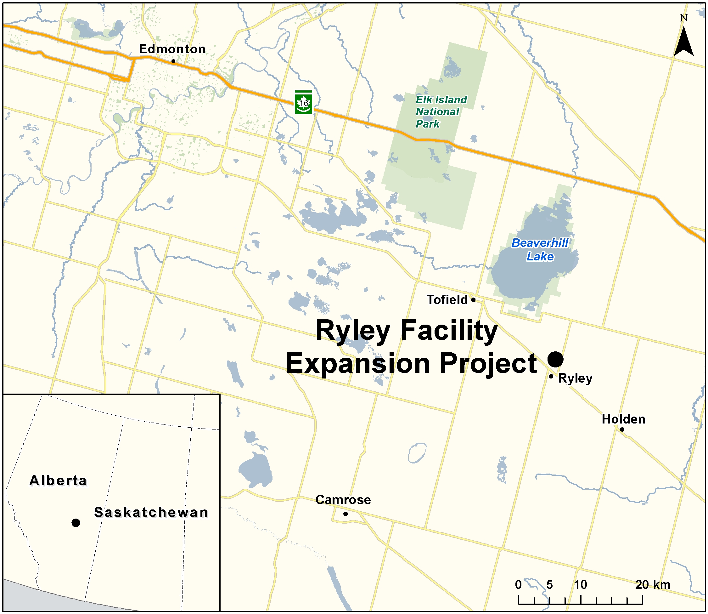 Map depicting the location of the project, as described in the current document.