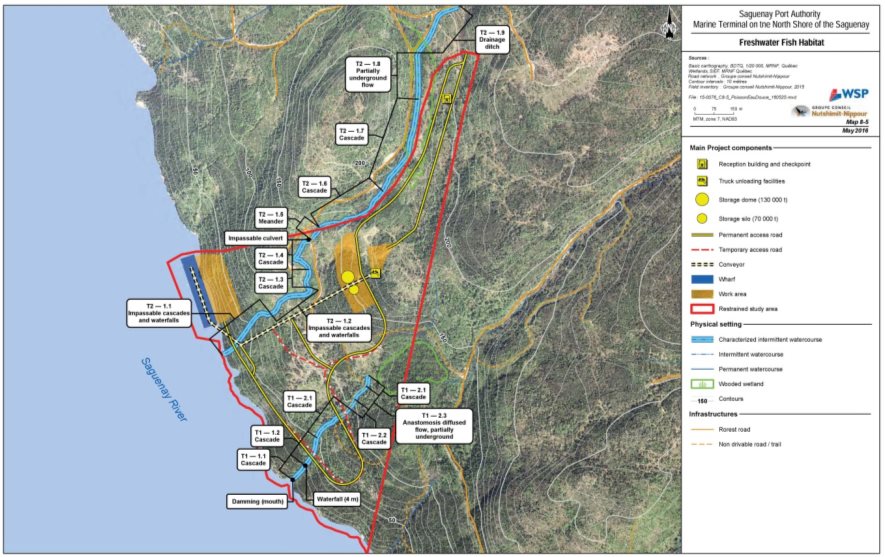 Figure 10: Freshwater fish habitat in the limited study area