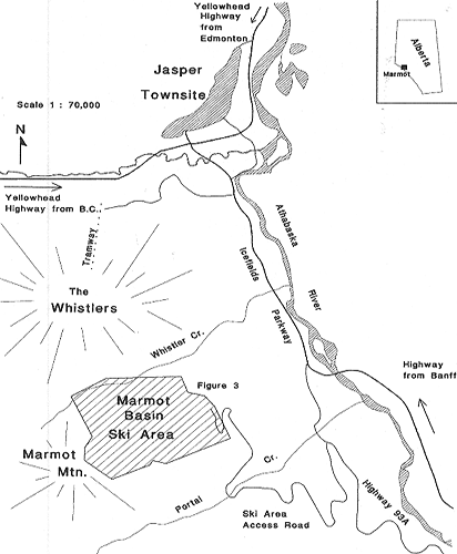 Figure 1: Marmot Basin Ski Area Location Map